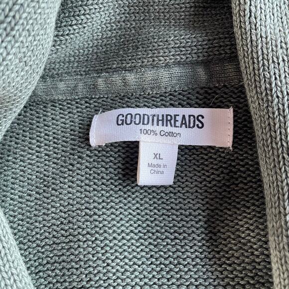 🔥Goodthreads Green Cotton Knitted Sweater Cardigan Kurt Cobain Grunge Grandpa - Picture 9 of 15